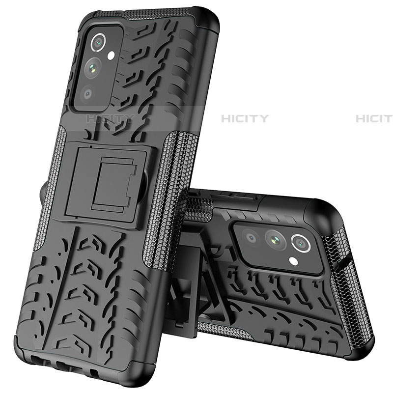 Coque Contour Silicone et Plastique Housse Etui Mat avec Support J01X pour Samsung Galaxy A05s Noir Plus