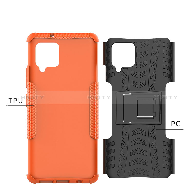 Coque Contour Silicone et Plastique Housse Etui Mat avec Support J01X pour Samsung Galaxy A42 5G Plus