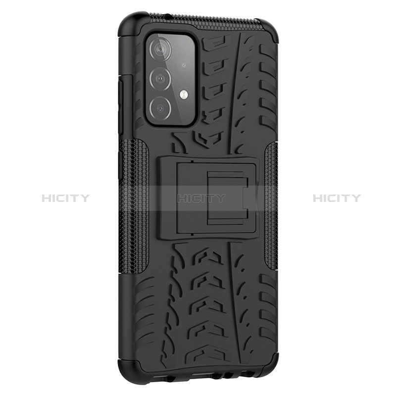 Coque Contour Silicone et Plastique Housse Etui Mat avec Support J01X pour Samsung Galaxy A52s 5G Plus