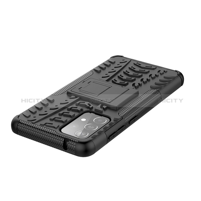 Coque Contour Silicone et Plastique Housse Etui Mat avec Support J01X pour Samsung Galaxy A52s 5G Plus