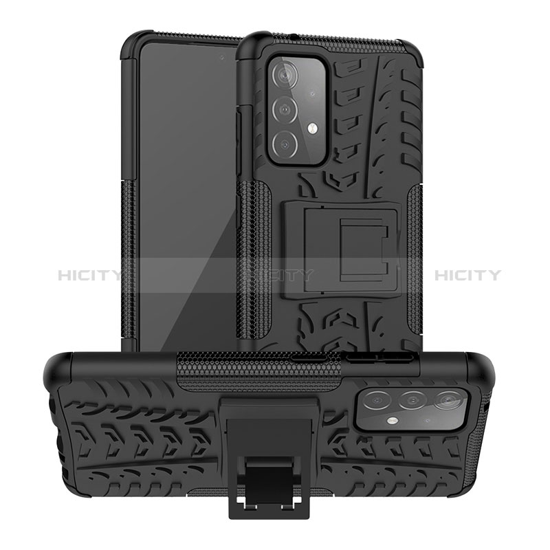 Coque Contour Silicone et Plastique Housse Etui Mat avec Support J01X pour Samsung Galaxy A52s 5G Plus