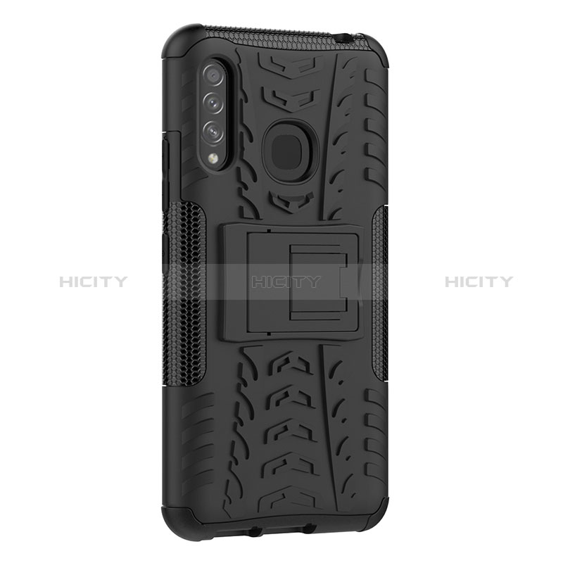 Coque Contour Silicone et Plastique Housse Etui Mat avec Support J01X pour Samsung Galaxy A70E Plus