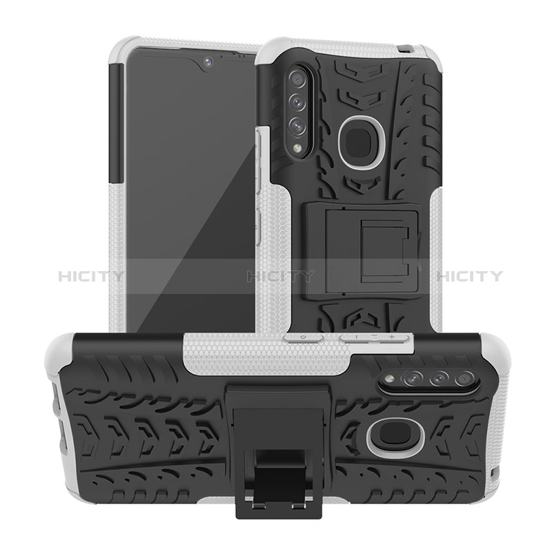 Coque Contour Silicone et Plastique Housse Etui Mat avec Support J01X pour Samsung Galaxy A70E Plus