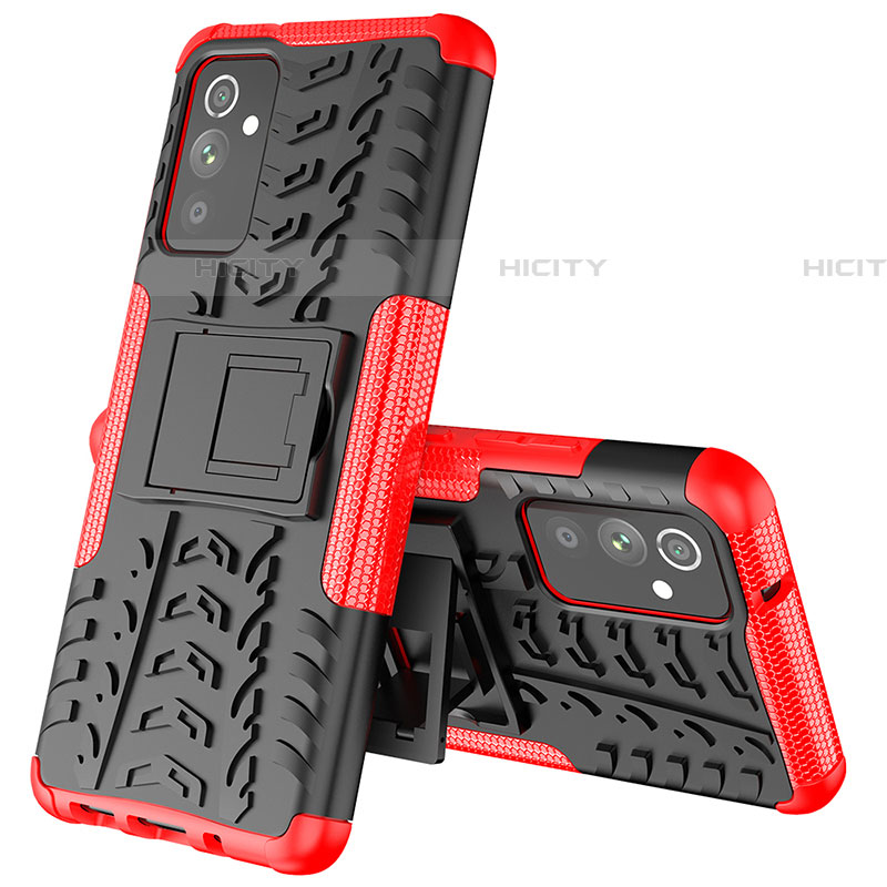 Coque Contour Silicone et Plastique Housse Etui Mat avec Support J01X pour Samsung Galaxy F54 5G Rouge Plus