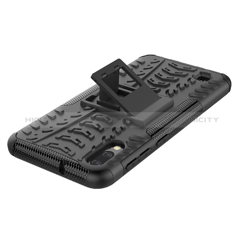 Coque Contour Silicone et Plastique Housse Etui Mat avec Support J01X pour Samsung Galaxy M10 Plus