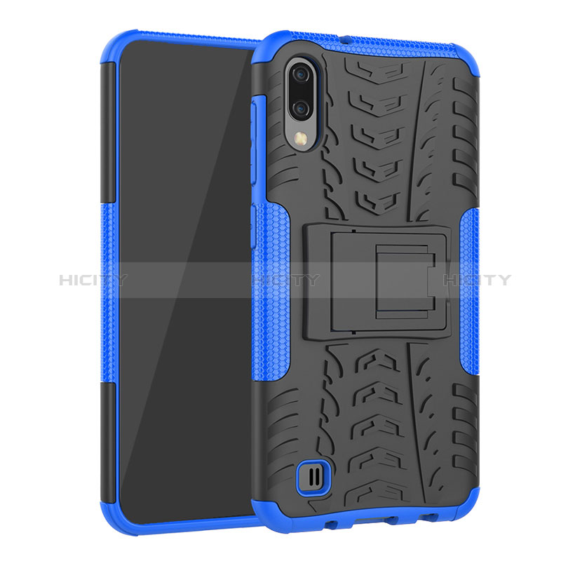 Coque Contour Silicone et Plastique Housse Etui Mat avec Support J01X pour Samsung Galaxy M10 Plus