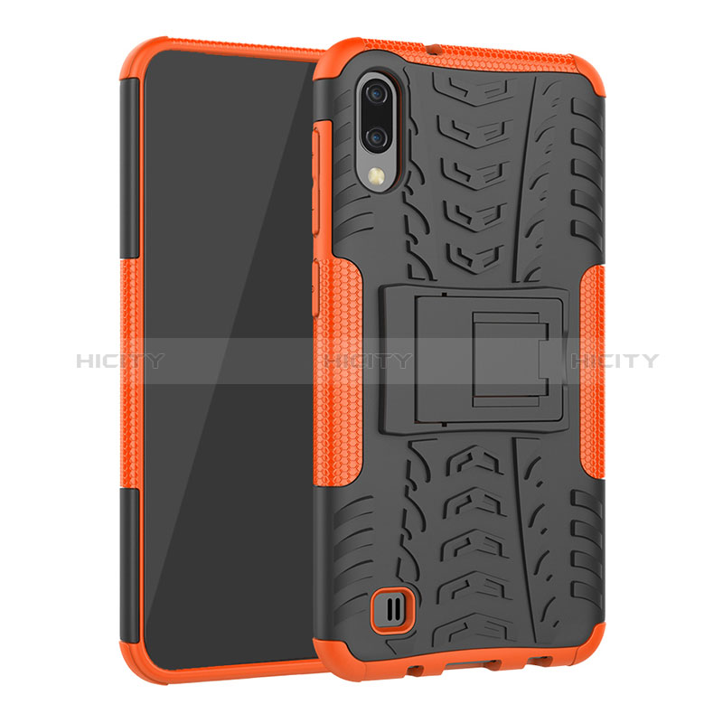 Coque Contour Silicone et Plastique Housse Etui Mat avec Support J01X pour Samsung Galaxy M10 Plus