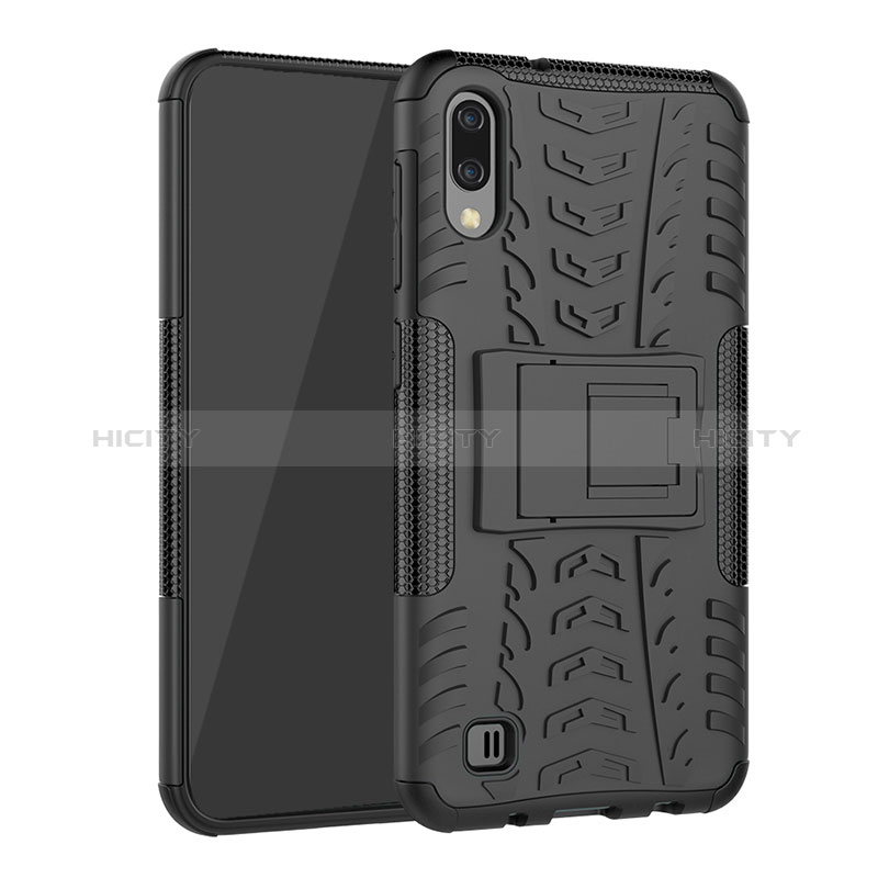 Coque Contour Silicone et Plastique Housse Etui Mat avec Support J01X pour Samsung Galaxy M10 Plus