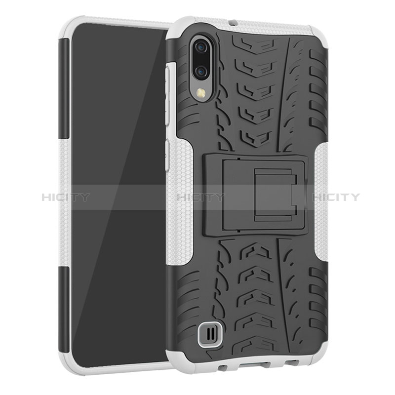 Coque Contour Silicone et Plastique Housse Etui Mat avec Support J01X pour Samsung Galaxy M10 Plus