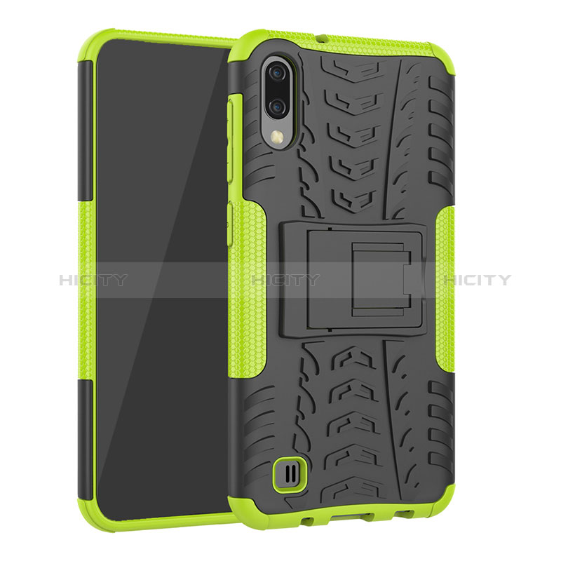 Coque Contour Silicone et Plastique Housse Etui Mat avec Support J01X pour Samsung Galaxy M10 Plus