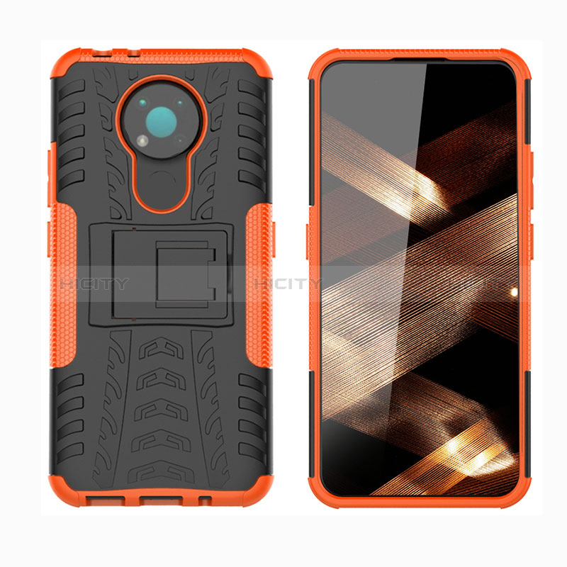 Coque Contour Silicone et Plastique Housse Etui Mat avec Support JX1 pour Nokia 3.4 Plus