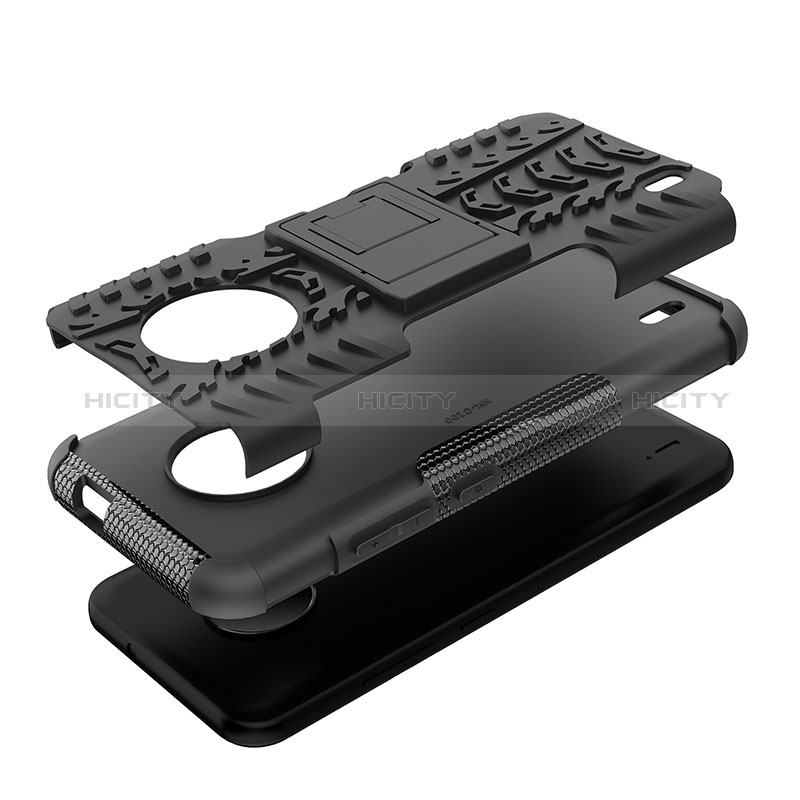 Coque Contour Silicone et Plastique Housse Etui Mat avec Support JX1 pour Nokia C200 Plus