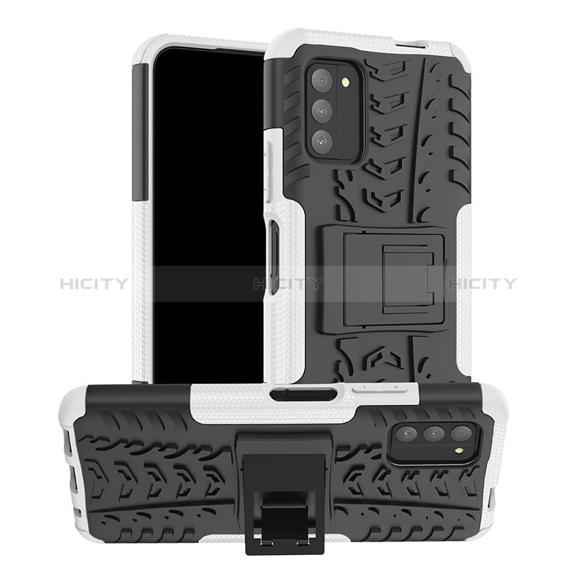 Coque Contour Silicone et Plastique Housse Etui Mat avec Support JX1 pour Nokia G100 Argent Plus