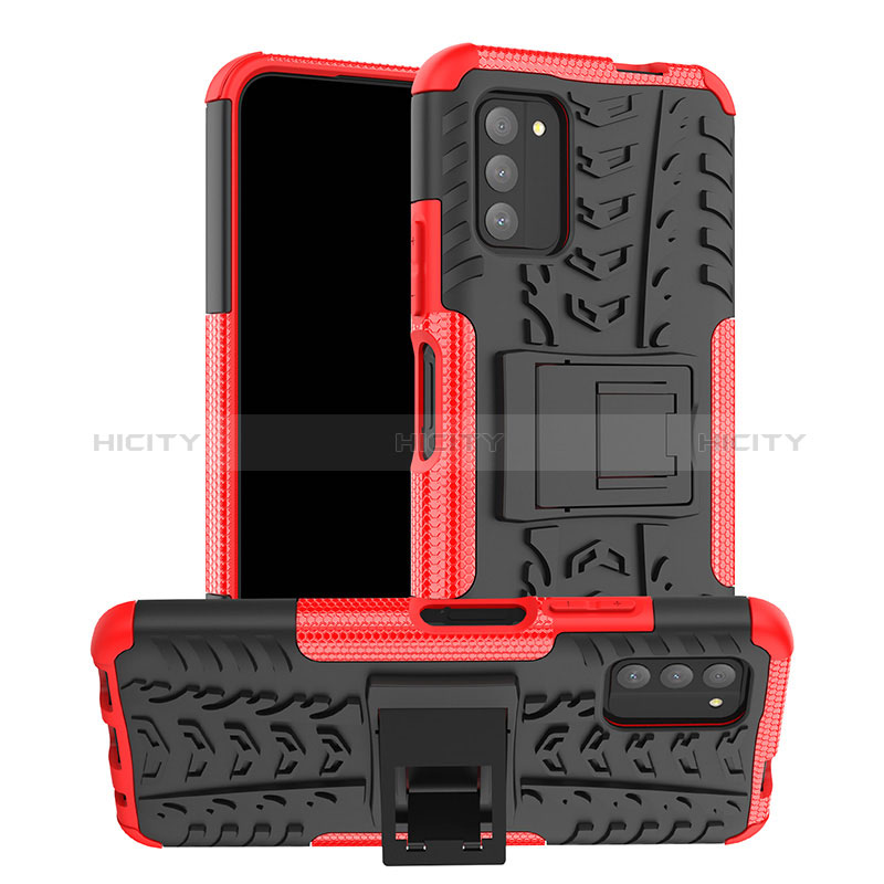 Coque Contour Silicone et Plastique Housse Etui Mat avec Support JX1 pour Nokia G100 Rouge Plus