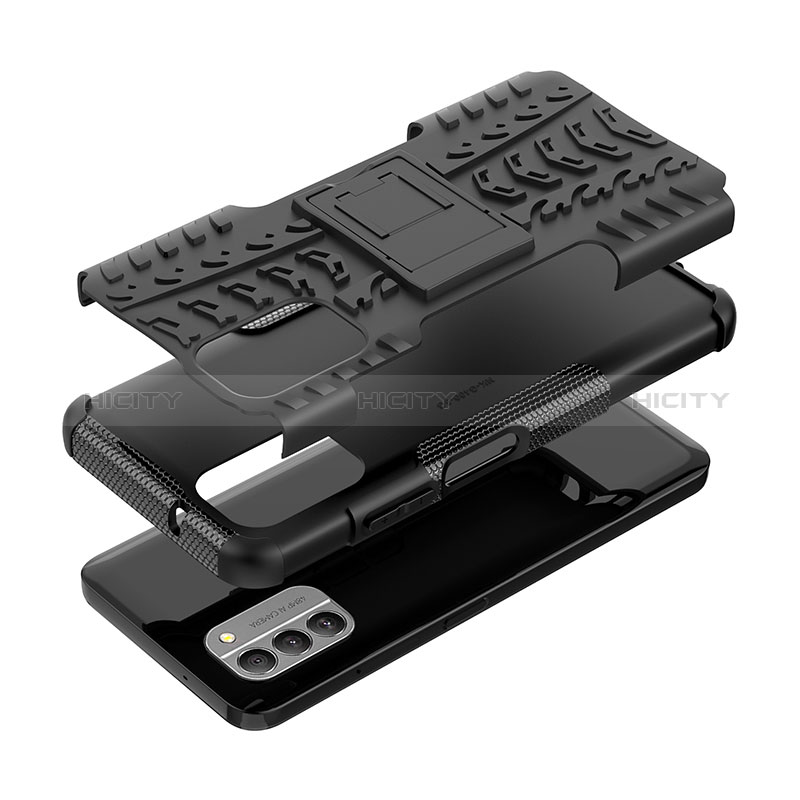 Coque Contour Silicone et Plastique Housse Etui Mat avec Support JX1 pour Nokia G400 5G Plus