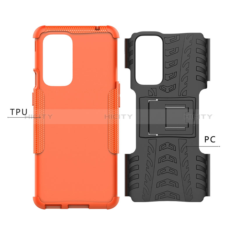 Coque Contour Silicone et Plastique Housse Etui Mat avec Support JX1 pour OnePlus 9 Pro 5G Plus