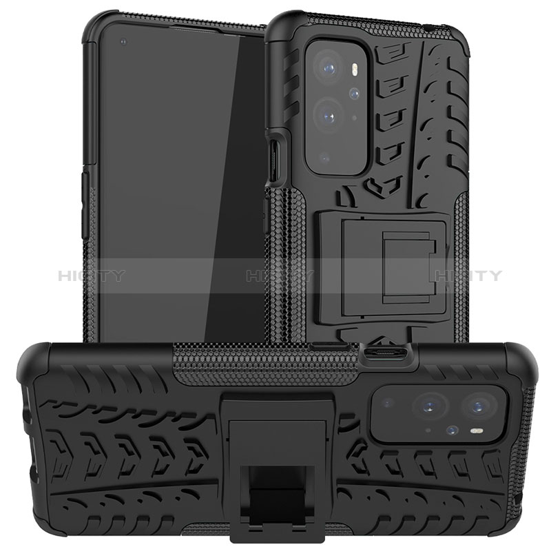 Coque Contour Silicone et Plastique Housse Etui Mat avec Support JX1 pour OnePlus 9 Pro 5G Plus