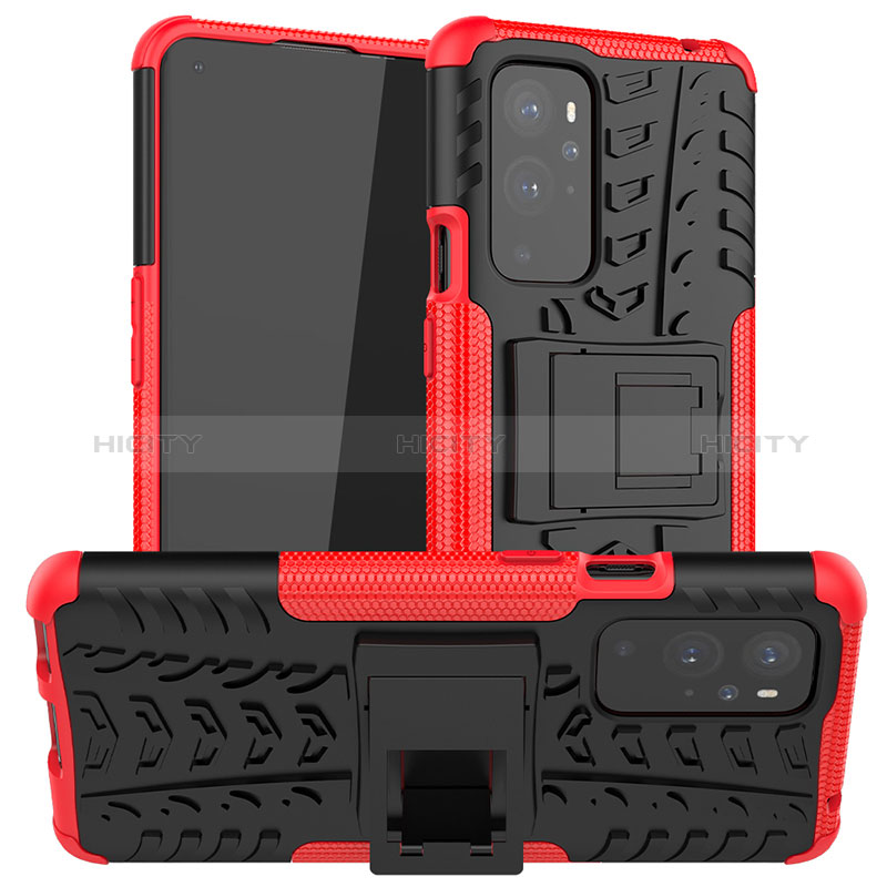 Coque Contour Silicone et Plastique Housse Etui Mat avec Support JX1 pour OnePlus 9 Pro 5G Plus