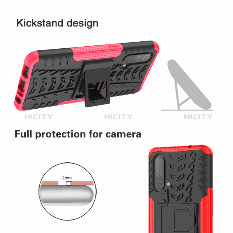 Coque Contour Silicone et Plastique Housse Etui Mat avec Support JX1 pour OnePlus Nord CE 5G Plus