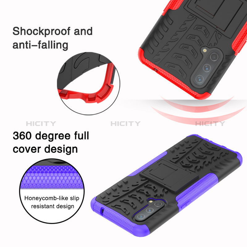 Coque Contour Silicone et Plastique Housse Etui Mat avec Support JX1 pour OnePlus Nord CE 5G Plus