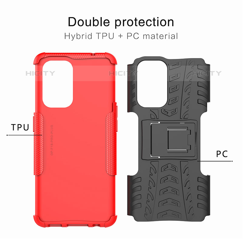 Coque Contour Silicone et Plastique Housse Etui Mat avec Support JX1 pour Oppo A95 5G Plus