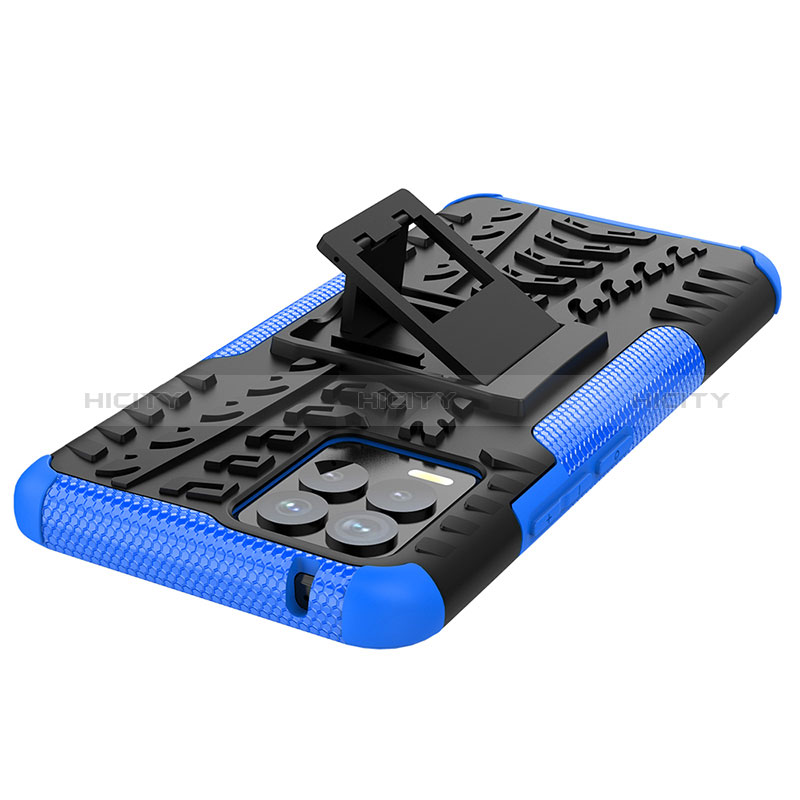 Coque Contour Silicone et Plastique Housse Etui Mat avec Support JX1 pour Realme 8 4G Plus