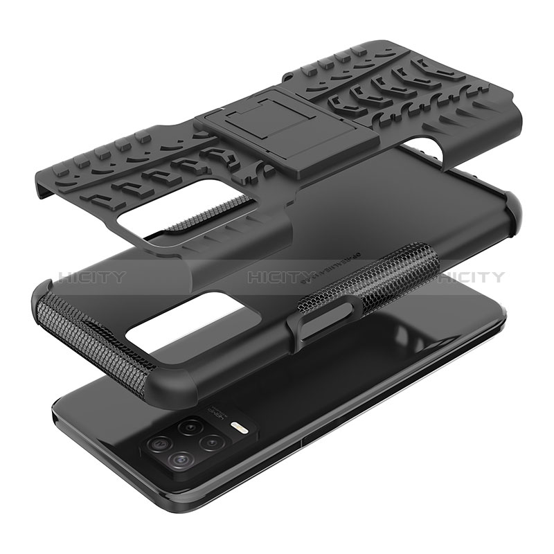 Coque Contour Silicone et Plastique Housse Etui Mat avec Support JX1 pour Realme 8 5G Plus