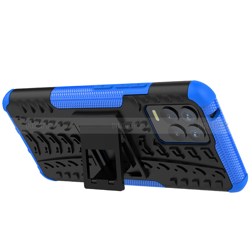 Coque Contour Silicone et Plastique Housse Etui Mat avec Support JX1 pour Realme 8 Pro Plus