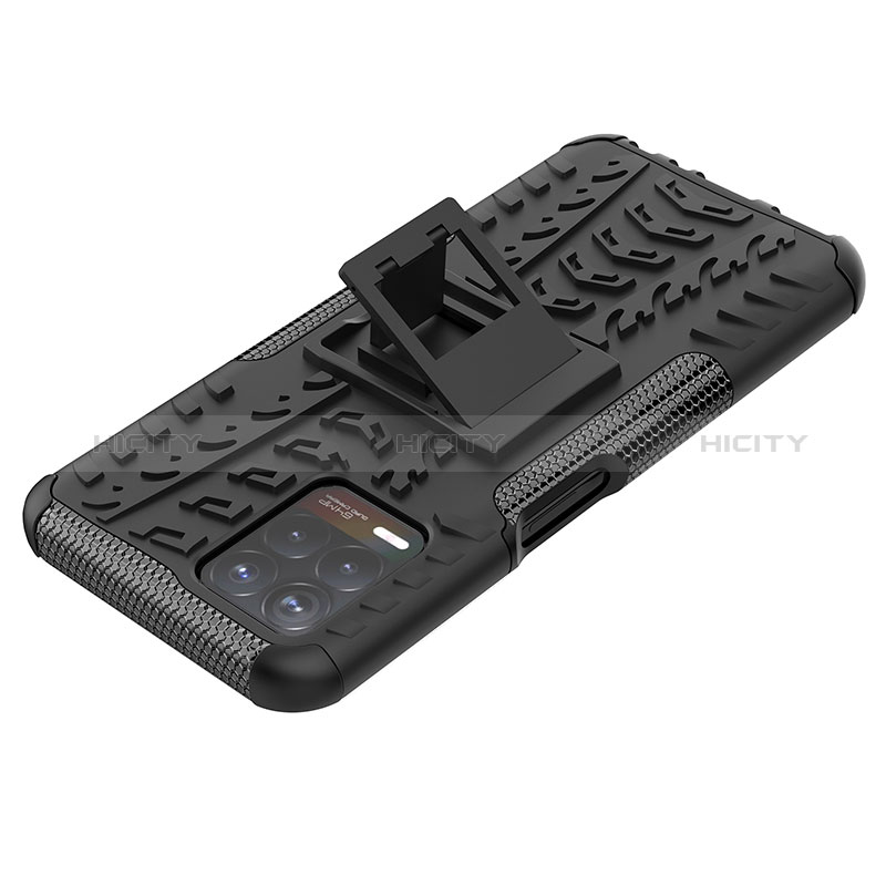 Coque Contour Silicone et Plastique Housse Etui Mat avec Support JX1 pour Realme 8i Plus