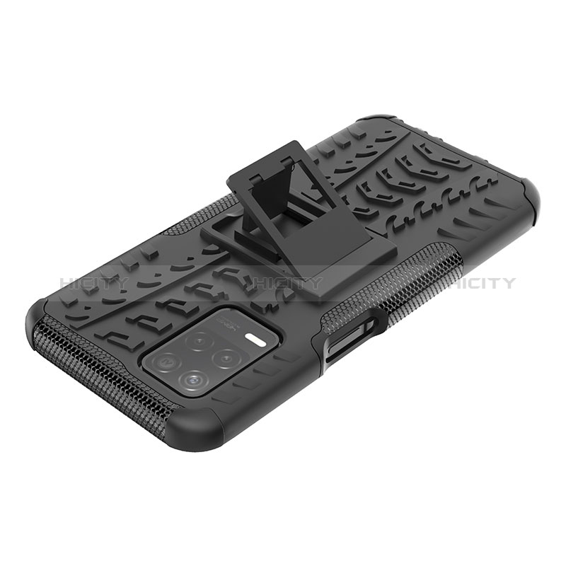 Coque Contour Silicone et Plastique Housse Etui Mat avec Support JX1 pour Realme 8s 5G Plus