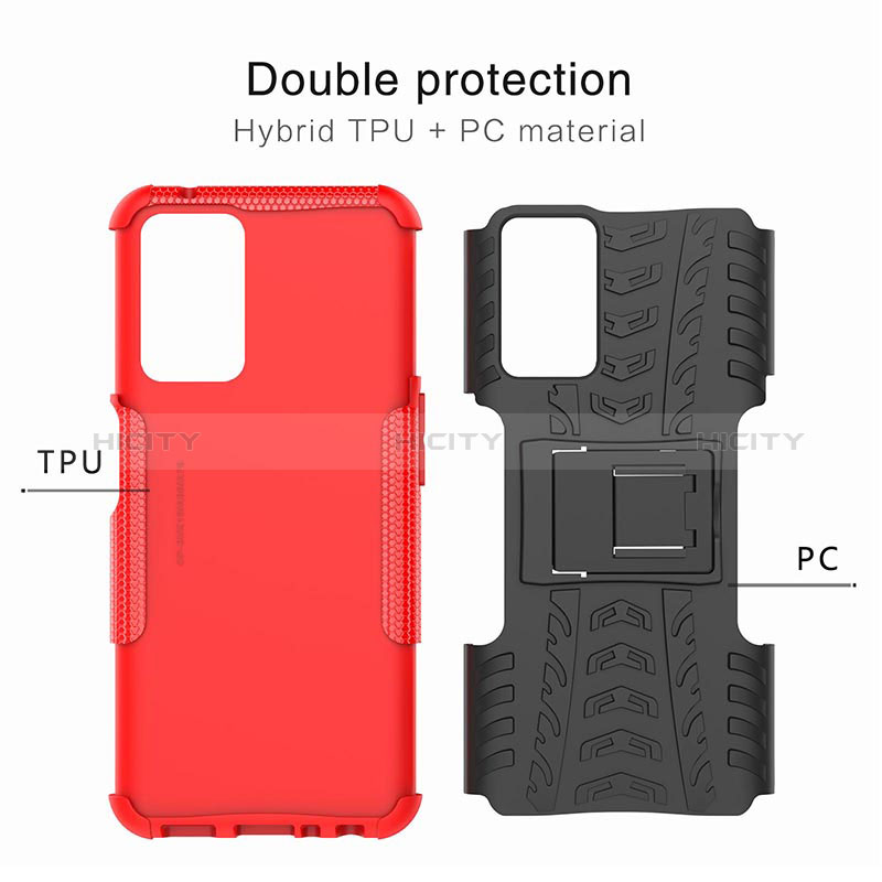 Coque Contour Silicone et Plastique Housse Etui Mat avec Support JX1 pour Realme 9i 4G Plus