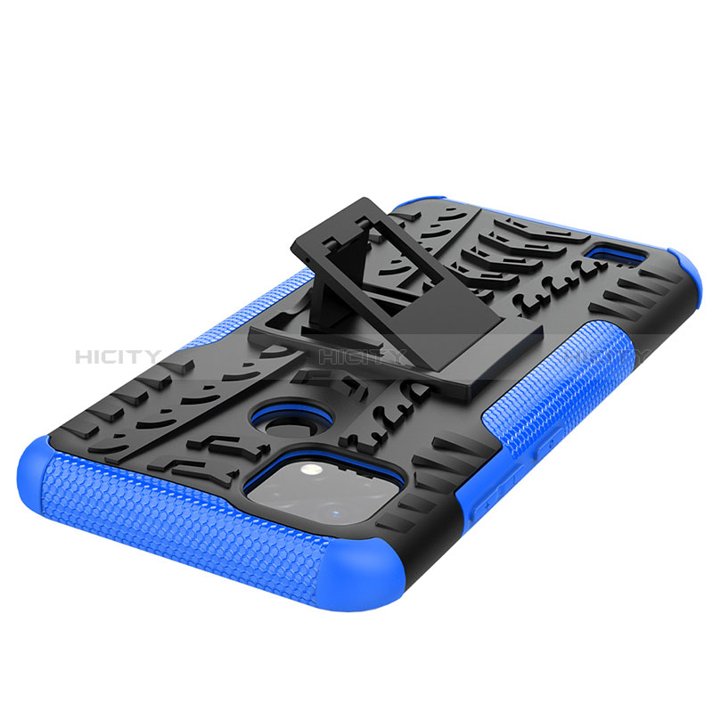 Coque Contour Silicone et Plastique Housse Etui Mat avec Support JX1 pour Realme C11 (2021) Plus