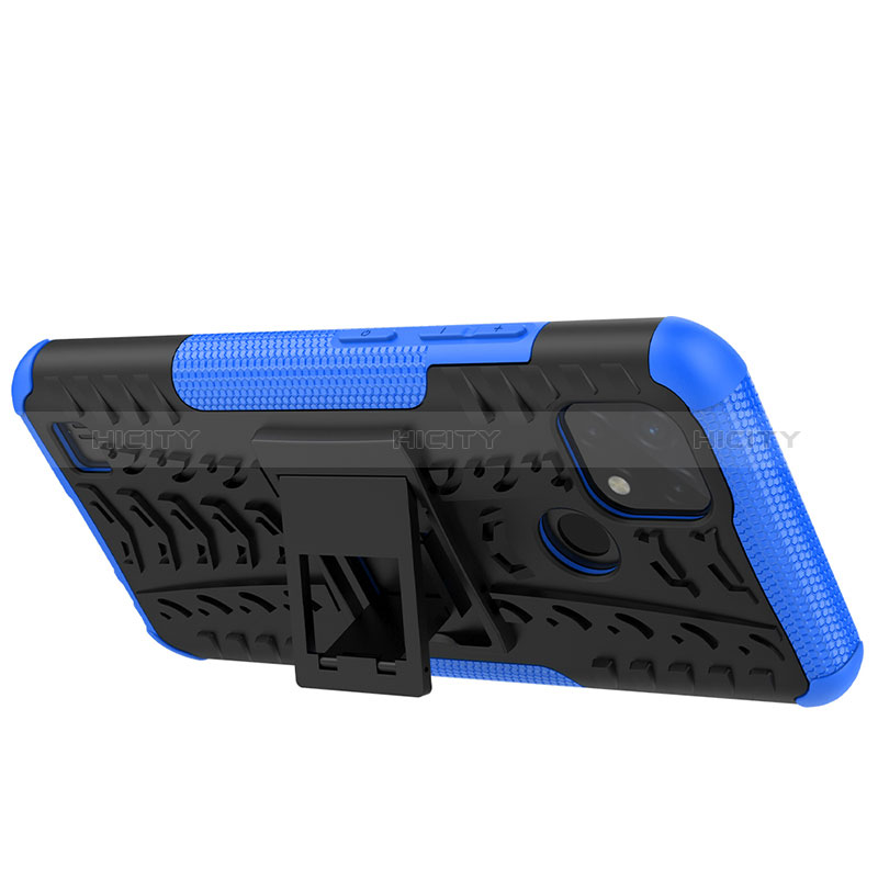 Coque Contour Silicone et Plastique Housse Etui Mat avec Support JX1 pour Realme C20 Plus