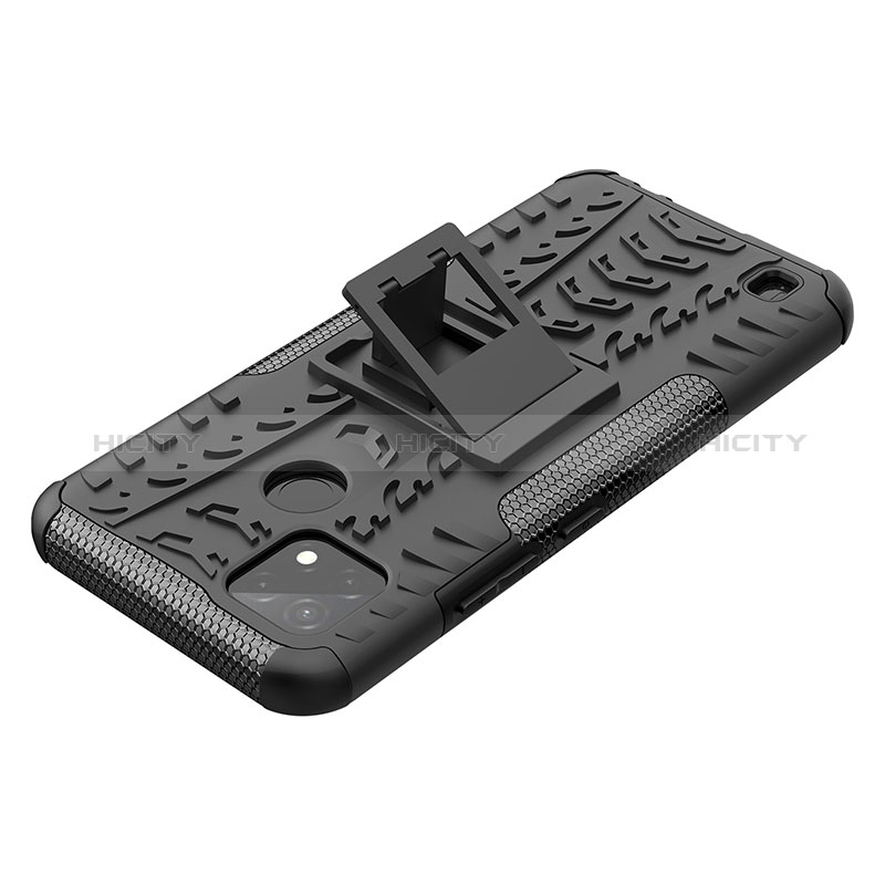 Coque Contour Silicone et Plastique Housse Etui Mat avec Support JX1 pour Realme C25Y India Plus