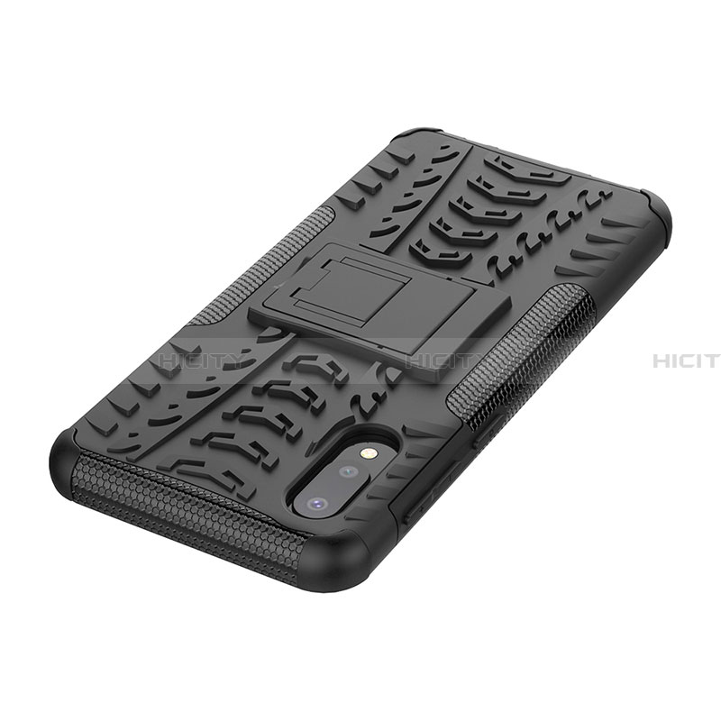 Coque Contour Silicone et Plastique Housse Etui Mat avec Support JX1 pour Samsung Galaxy A02 Plus