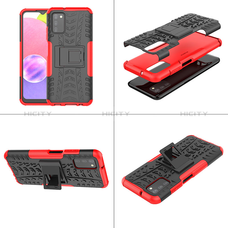 Coque Contour Silicone et Plastique Housse Etui Mat avec Support JX1 pour Samsung Galaxy A02s Plus