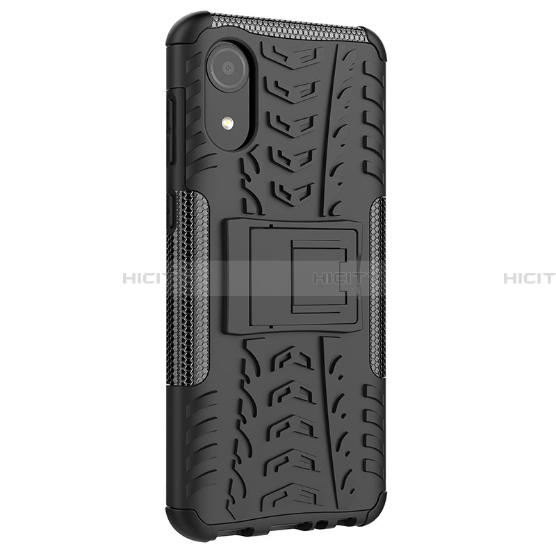 Coque Contour Silicone et Plastique Housse Etui Mat avec Support JX1 pour Samsung Galaxy A03 Core Plus