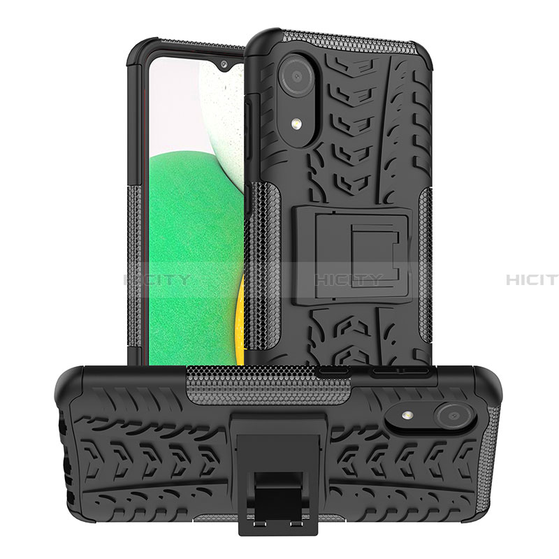 Coque Contour Silicone et Plastique Housse Etui Mat avec Support JX1 pour Samsung Galaxy A03 Core Plus