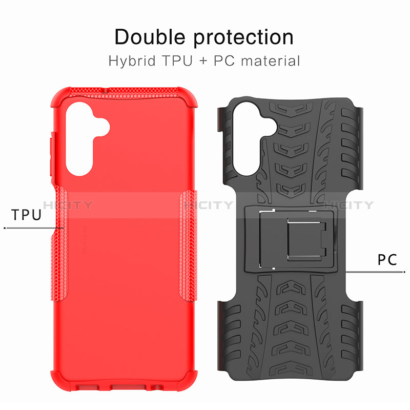 Coque Contour Silicone et Plastique Housse Etui Mat avec Support JX1 pour Samsung Galaxy A04s Plus