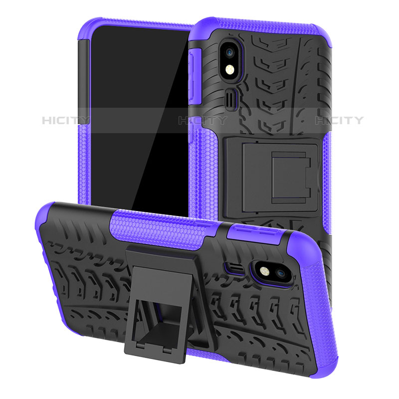 Coque Contour Silicone et Plastique Housse Etui Mat avec Support JX1 pour Samsung Galaxy A2 Core A260F A260G Plus