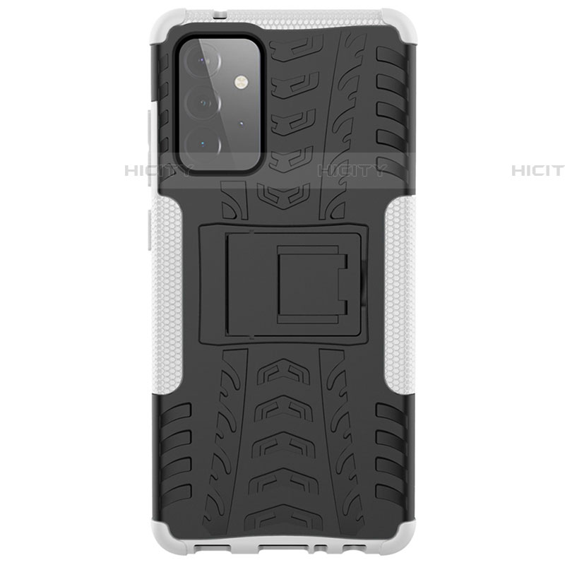 Coque Contour Silicone et Plastique Housse Etui Mat avec Support JX1 pour Samsung Galaxy A72 4G Plus