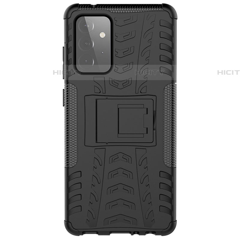 Coque Contour Silicone et Plastique Housse Etui Mat avec Support JX1 pour Samsung Galaxy A72 5G Plus