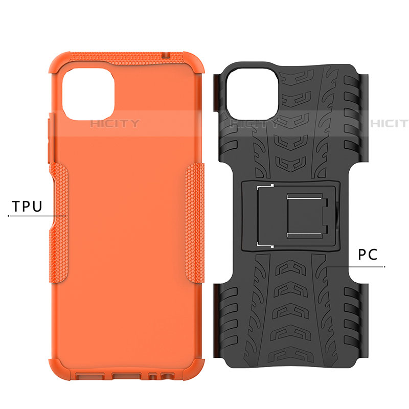 Coque Contour Silicone et Plastique Housse Etui Mat avec Support JX1 pour Samsung Galaxy F42 5G Plus