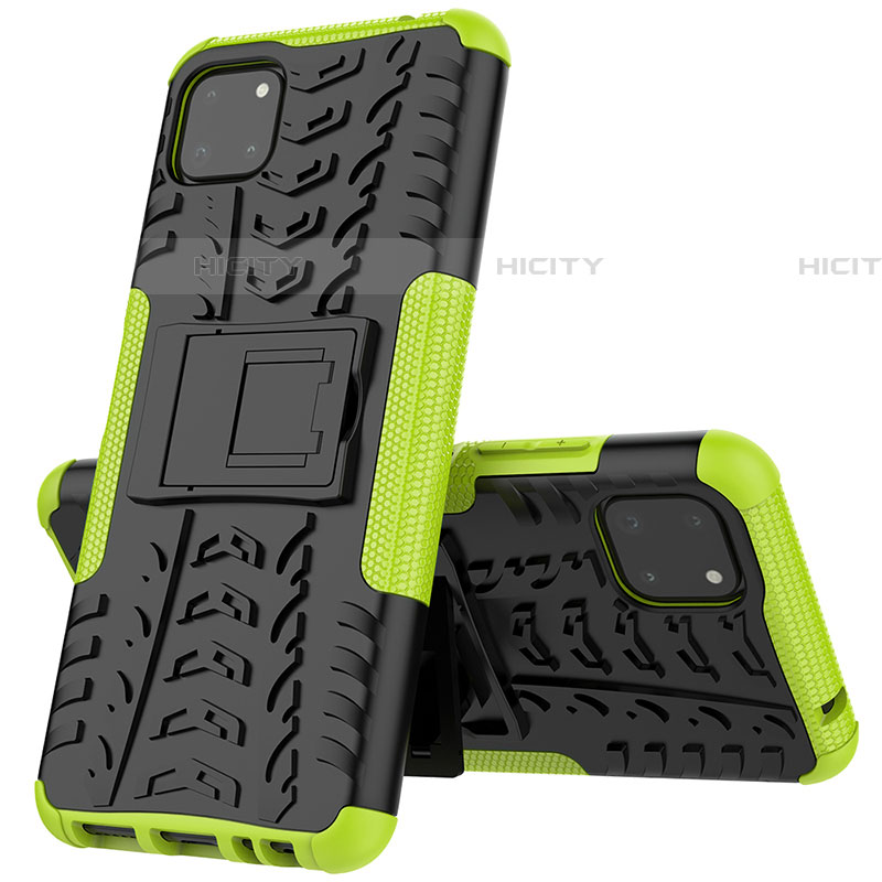 Coque Contour Silicone et Plastique Housse Etui Mat avec Support JX1 pour Samsung Galaxy F42 5G Vert Plus