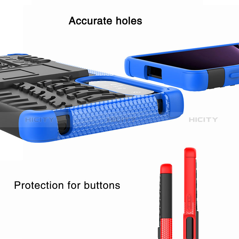 Coque Contour Silicone et Plastique Housse Etui Mat avec Support JX1 pour Sony Xperia 1 IV SO-51C Plus