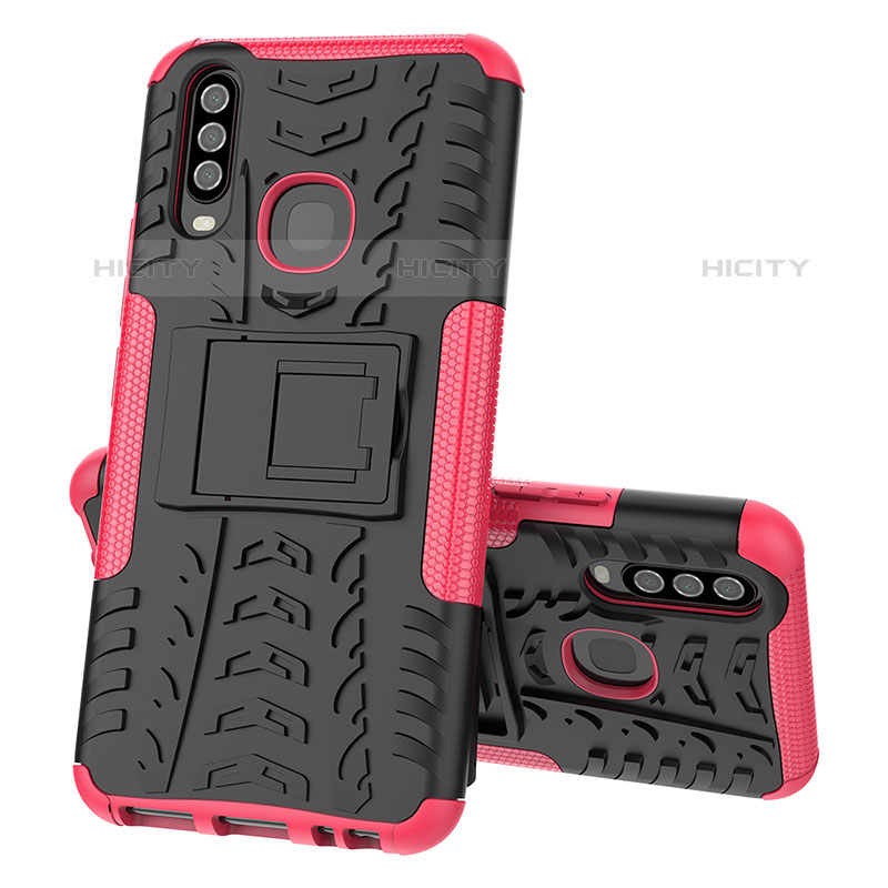 Coque Contour Silicone et Plastique Housse Etui Mat avec Support JX1 pour Vivo Y15 Plus