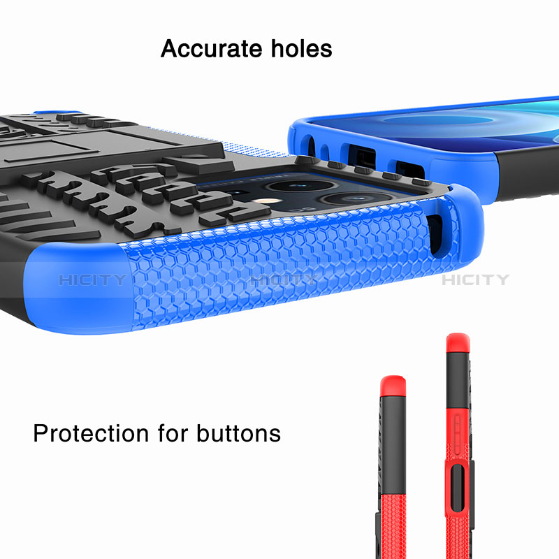 Coque Contour Silicone et Plastique Housse Etui Mat avec Support JX1 pour Vivo Y33e 5G Plus