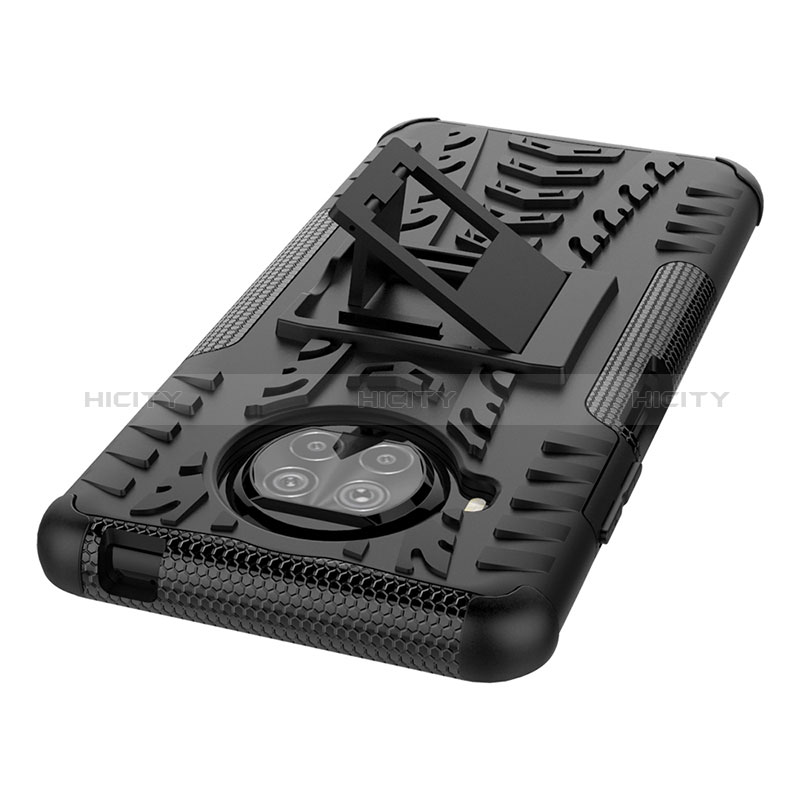 Coque Contour Silicone et Plastique Housse Etui Mat avec Support JX1 pour Xiaomi Mi 10i 5G Plus