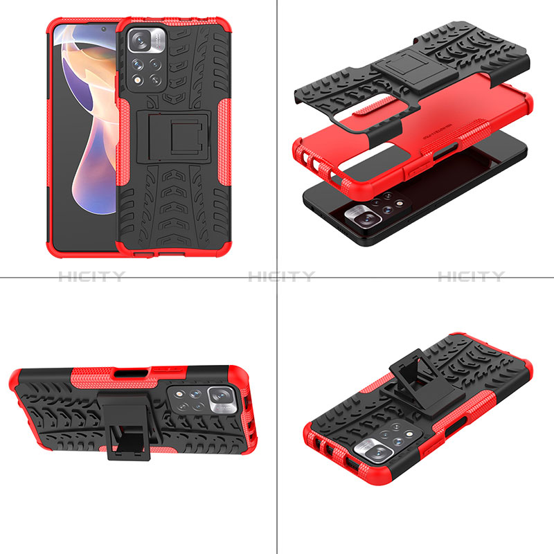 Coque Contour Silicone et Plastique Housse Etui Mat avec Support JX1 pour Xiaomi Mi 11i 5G (2022) Plus