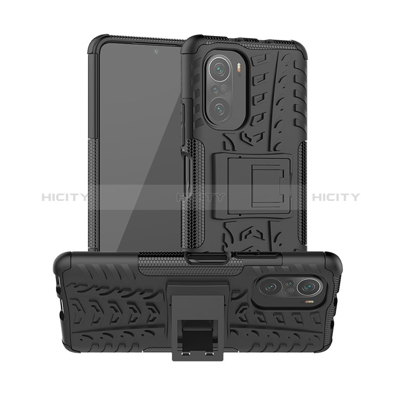 Coque Contour Silicone et Plastique Housse Etui Mat avec Support JX1 pour Xiaomi Mi 11i 5G Plus